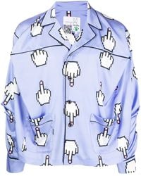 Natasha Zinko - Pixel Middle-Finger Print Shirt - Lyst