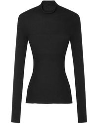 Versace - Jersey de canalé con cuello alto - Lyst