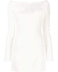 Courreges - Square-neck Long-sleeved Mini Dress - Lyst