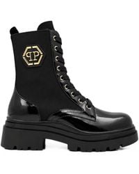 Philipp Plein - Hexagon Patent-Finish Boots - Lyst