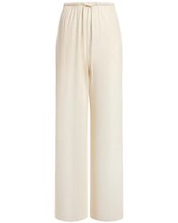 12 STOREEZ - Pearl Silk Drawstring-Waist Trousers - Lyst