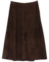 Arma - Suede Panelled Midi Skirt - Lyst
