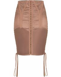 Dolce & Gabbana - Lace-up Satin Miniskirt - Lyst