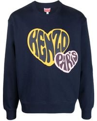KENZO - Logo-Print Cotton Sweatshirt - Lyst