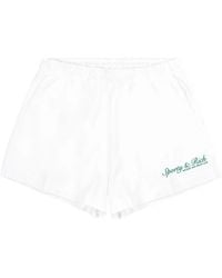 Sporty & Rich - Syracuse Disco Logo-Embroidered Shorts - Lyst