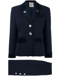 Hermès Pre-owned klassisches Wollkostüm - Blau