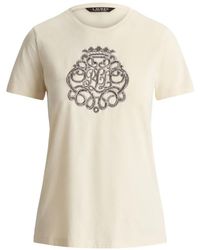 Ralph Lauren - T-Shirt À Écusson Orné De Perles - Lyst