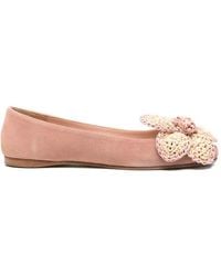 Paloma Barceló - Flower-Appliqué Ballet Flats - Lyst