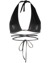 Versace - Greca-Detailed Triangle Bikini Top - Lyst