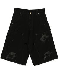 KAMIYA - Distressed Panelled Shorts - Lyst