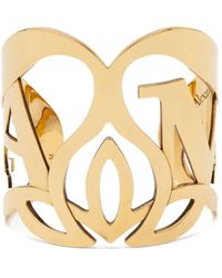Alexander McQueen - Seal Logo-motif Cuff Bracelet - Lyst