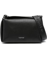 Calvin Klein - Logo-Embossed Leather Shoulder Bag - Lyst