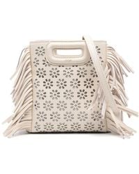 Maje - Mini Tote Bag Aus Leder Mit Lochmuster - Lyst
