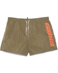 DSquared² - Short De Bain À Lien De Resserrage Et Logo Imprimé - Lyst