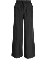 P.A.R.O.S.H. - Cropped Wide-leg Silk Trousers - Lyst