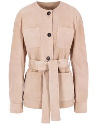 Max Mara - Belted Suede Jacket - Lyst