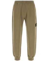 Stone Island - 6200012 Brushed Organic-Cotton Fleece Trousers - Lyst