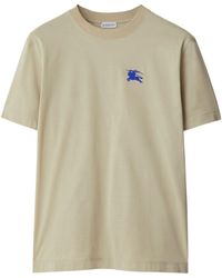 Burberry - Katoenen T-shirt Met Borduurwerk - Lyst