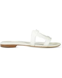 Manolo Blahnik - Cut-Out Flat Sandals - Lyst