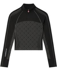 CASABLANCA - Seamless Monogram Half Zip Long Sleeve Top - Lyst