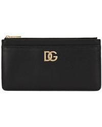 Dolce & Gabbana - Portefeuille en cuir à plaque logo - Lyst