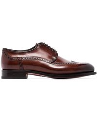 Santoni Lace-up Almond-toe Brogues - Brown