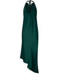 Pinko - Halterneck Asymmetric Midi Dress - Lyst