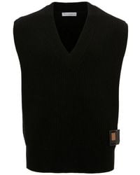 JW Anderson - Sim Card V-Neck Merino Vest - Lyst