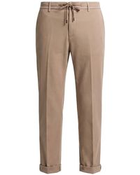 Peserico - Drawstring-Waist Turned-Up Tapered Trousers - Lyst