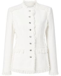 MSGM - Frayed-Edge Denim Jacket - Lyst