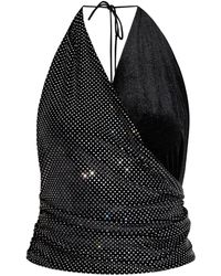 Balmain - Top con apliques de cristal - Lyst