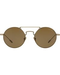 Giorgio Armani Zonnebril Met Rond Montuur - Metallic