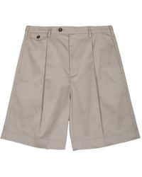 Grifoni - Gabardine Pleated Button-Flap Shorts - Lyst
