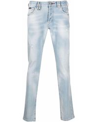 Herren Bekleidung Jeans Jeans mit Gerader Passform Philipp Plein Denim Andere materialien jeans in Blau für Herren 