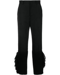Undercover - Frayed-Trim Cropped Trousers - Lyst