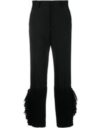 Undercover - Frayed-Trim Cropped Trousers - Lyst