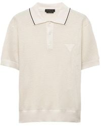 Tシャツ・カットソー PRADA Ivory Silk Blend Polo Shirt Prada Ivory Silk Blend Polo Shirt in White for Men | Lyst