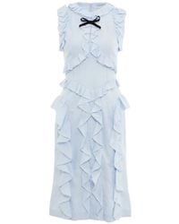 ShuShu/Tong - Ruffle-Trim Sleeveless Midi Dress - Lyst