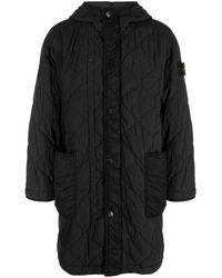 Stone Island - Compass-patch Hooded Puffer Coat - Lyst