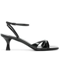 Casadei - Cut-Out Patent-Leather Sandals - Lyst