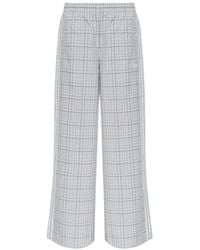 adidas - Checked Wide-Leg Track Pants - Lyst