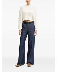 Benetton - Mock-Neck Cropped Sweater - Lyst