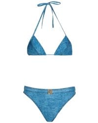 Balmain - Denim Two-Piece Swimsuits - Lyst