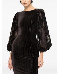 Nissa - Sequin-Detailed Velvet Midi Dress - Lyst