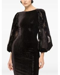 Nissa - Sequin-Detailed Velvet Midi Dress - Lyst