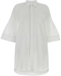 Sacai - Concealed-Placket Poplin Shirt Mini Dress - Lyst