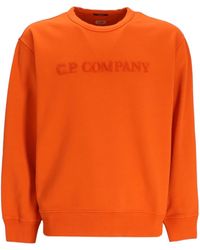 C.P. Company - Sweatshirt mit Frottee-Logo - Lyst