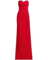 Elie Saab - Strapless Draped Maxi Dress - Lyst
