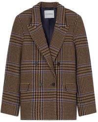 Closed - Check-Pattern Double-Breasted Blazer - Lyst