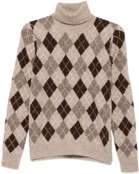 P.A.R.O.S.H. - Argyle-Knit Roll-Neck Sweater - Lyst